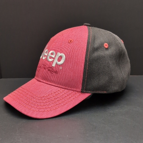 Choko Authentics Jeep Advertising Red/ Gray Sporty Hat. - Picture 1 of 9